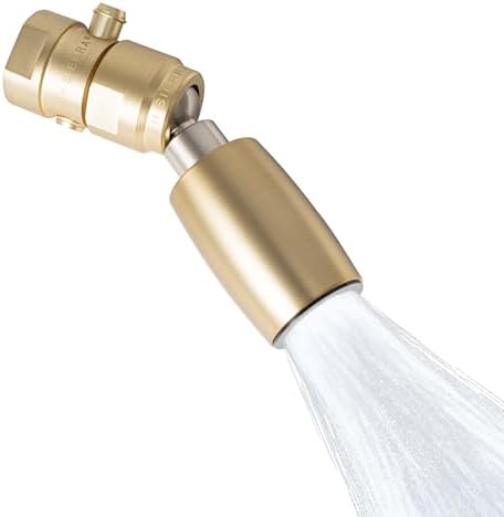 High Sierra® - CLASSIC™ Solid Metal 1.25 GPM Award Winning. Ultra Low Flow Shower Head with Trickle Valve. Lead-Free. Patented Nozzle Never Clogs - Brushed Gold Finish by HIGHSIERRASHOWERHEADS