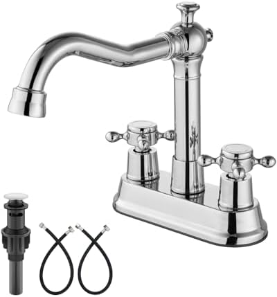 Aolemi 4 Inch Centerset Bathroom Sink Faucet 2 Handle Polish Chrome by Aolemi
