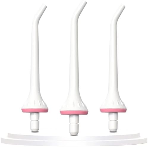 3 Pack Water Flosser Replacement Tips for Oralfree, Nicwell, Nicefeel, COSLUS, Oral Irrigator Jet Tip Nozzel fits for Mospro, Zerhunt Water Flosser, White by Pinkind
