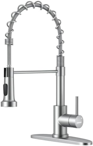 WEWE Laundry & Utility Sink Faucet with Pull-Down Sprayer, Brushed Nickel by WEWE