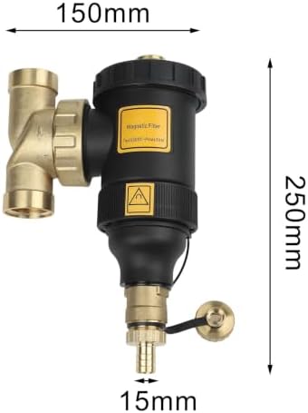Heating System Magnetic Dirt Filter, DN20 To DN32 Threaded Connection, Sludge Separator For Boiler And Heater, 1-Stage For Rust And Impurity Removal, Black Finish(DN25/1 inch female) - Image 2