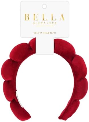 Bella Sleep + Spa Puffy Makeup Headband - Soft Microfiber Spa Headband for Washing Face - Padded Non-Slip Facial Skincare Hairband for Women & Teens, One Size - Image 3