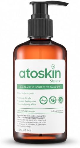 Atoskin Shower Gel for Eczema, Psoriasis, Dermatitis, and Anti-Itch Relief with RicoBio JA7 - for Atopic Dermatitis Patents (6.8 oz) by ATOSKIN