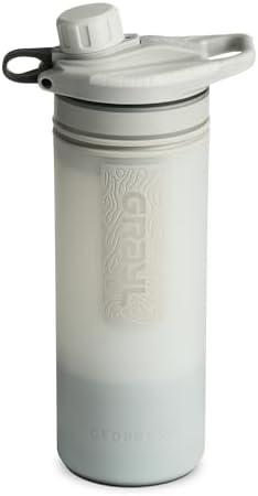 GRAYL GeoPress 24 oz Water Purifier & Water Filter Bottle, Peak White by GRAYL