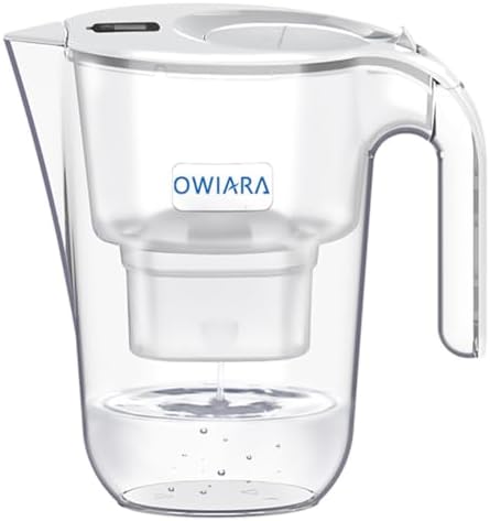 Alkaline Water Filter Pitcher, 3.2L/12 Cup, Digital Display, BPA Free, 4-Stage Filtration System by OWIARA