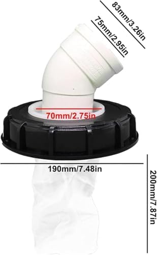 IBC Lid Filter 165 mm 45° Ton Barrel Cover with Nylon Washable IBC Tank Lid Filter for mounting on IBC Container Rainwater Tank IBC 1000 Liters DN150 - Image 3