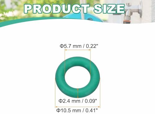 HARFINGTON 20 Pcs Fluorine Rubber O-Rings 10.5mm OD 5.7mm ID 2.4mm Width Round Sealing O Ring Seal Gasket for Industrial Engines Plumbing Faucet Hose Automotive - Image 2