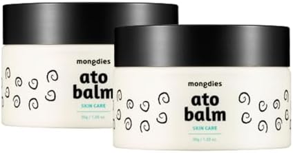 Mongdies Baby Ato Balm | Intensive Moisture Barrier Balm for Dry Sensitive Skin | Non Sticky Ceramide Balm with Plant Oils | For Cheeks Hands & Dry Areas | Vegan EWG Green | 1.05 oz | 2 Pack by Mongdies
