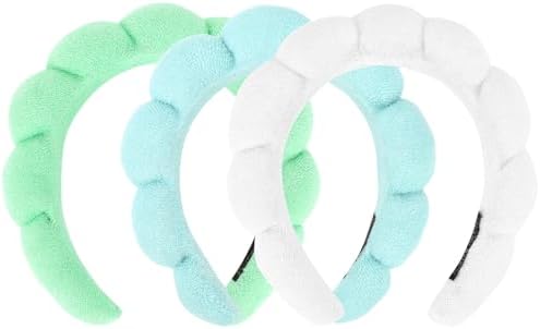 Spa Headband, 3 Pack Soft Terry Cloth Hairband for Washing Face, Skincare Headbands Makeup Headband, One Size Fits Most, Women by ACO-UINT