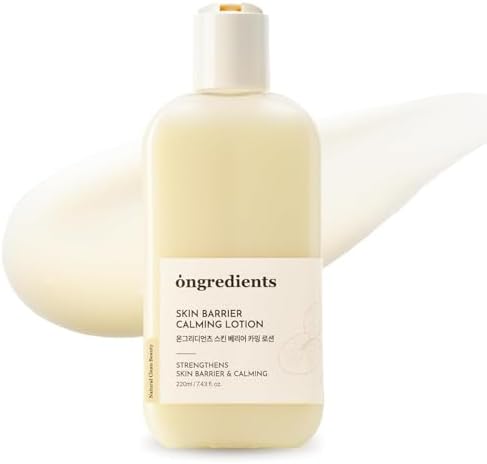 ONGREDIENTS Skin Barrier Calming Lotion | Lightweight Moisturizer for Dry, Sensitive Skin | Centella, 9-Peptide Complex, Glucose, Soothing, Hydrating | Vegan, Korean skincare (220ml / 7.43 fl Oz) by Ongredients