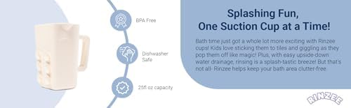 Rinzee® Baby Bath Rinse Cup with Suctions – Soft Silicone Shampoo Rinser for Kids – BPA‑Free, Drains Upside Down, Sticks to Tiles. Patent Pending - Image 4