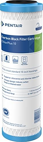 Pentair Pentek ChlorPlus 10 Carbon Water Filter, 10-Inch, Chloramine and Chlorine Reduction Carbon Block Replacement Cartridge, 10" x 2.5", 1 Micron by PENTAIRPENTEK