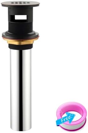 Purelux Grid Drain Strainer Assembly with Overflow for Bathroom Sink, Made of Brass Oil Rubbed Bronze - Image 3