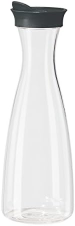 OGGI Clear Carafe w/Flip Open Lid - Ideal Juice Bottle, Clear Pitcher with Lid, Tea Pitcher, Water Carafe, 1.6 Lt(54Oz), Black by Unknown