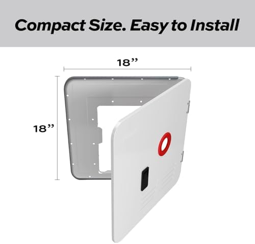 FOGATTI 18" x 18" InstaShower 8 Plus RV Tankless Water Heater Door, White - Image 3