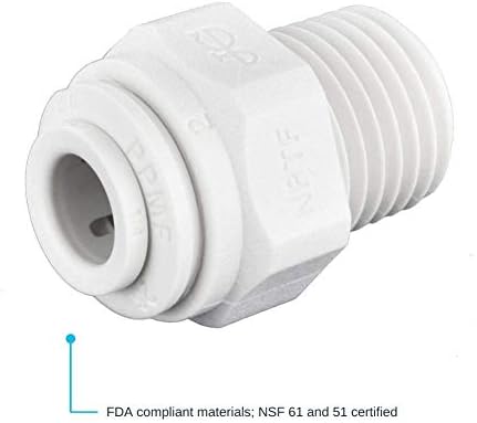 John Guest 1/4 Inch OD x 1/8 Inch NPT Male Connector, Push to Connect Plastic Plumbing Fitting, PP010821WP - Image 2