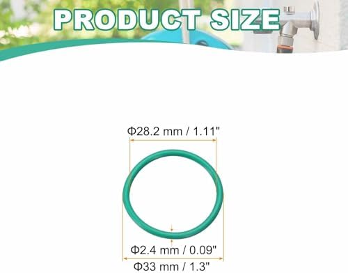 HARFINGTON 10 Pcs Fluorine Rubber O-Rings 33mm OD 28.2mm ID 2.4mm Width Round Sealing O Ring Seal Gasket for Industrial Engines Plumbing Faucet Hose Automotive - Image 2
