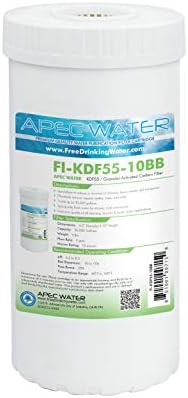 APEC Water FI-KDF55-10BB GAC Carbon Water Filter Whole House Replacement Cartridge; Heavy Metals, Chlorine & Bacteria Reduction, 4.5" x 10" by APECWaterSystems