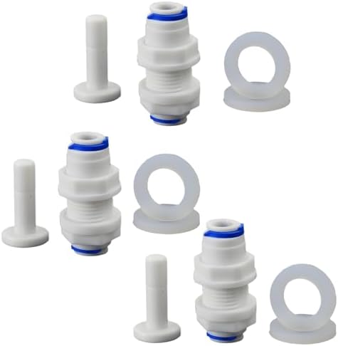 1/4" Push-Fit Bulkhead Fitting, 3 Pcs by Unknown