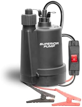 Superior Pump 91012 12 Volt Utility Pump with 20-Foot Cord, Black by SuperiorPump