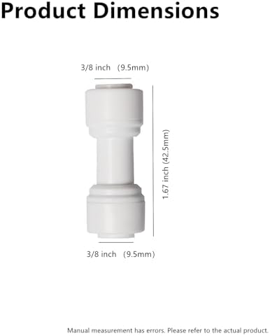 Food-Grade Quick Connector Push-In Tube Fitting 3/8 inch Tube OD to 3/8 inch Tube OD push fit straight quick connect for RO water system (10pack) - Image 3