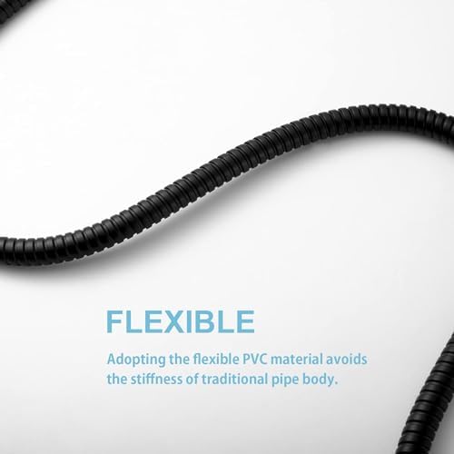OFFO Shower Hose, 48 in Kink Free Stainless Steel Shower Hose Attachment Electroplating Handheld Shower Head Hose Flex Hoses Extension with Brass Insert & Nut for Pet Bathing Cleaning, Matte Black - Image 5