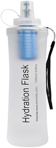 GUYI 1.0L Collapsible Water Filter Bottle, Removes Impurities, BPA Free, Ultralight for Hiking, Camping, Cycling & Travel-White by GUYI