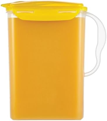 LocknLock Aqua Fridge Door Water Jug | Clear Pitcher | BPA Free Plastic Pitcher with Lid | 3 Quart Pitcher with Lid for Water, Juice, Tea & More Beverages, Yellow by LocknLock