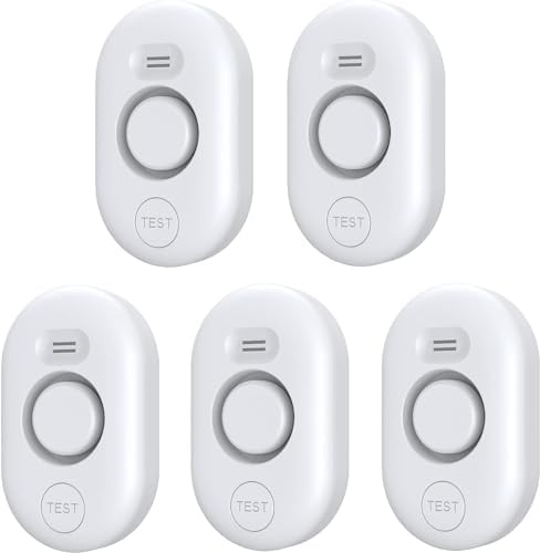 5 Pack Water Leak Detectors for Home, 100dB Water Sensor Alarm for Basement by METAK