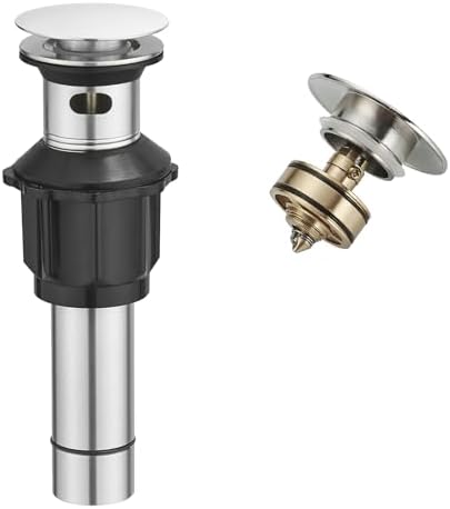 Pop Up Sink Drain Assembly with Overflow, Brushed Nickel by Bathfinesse
