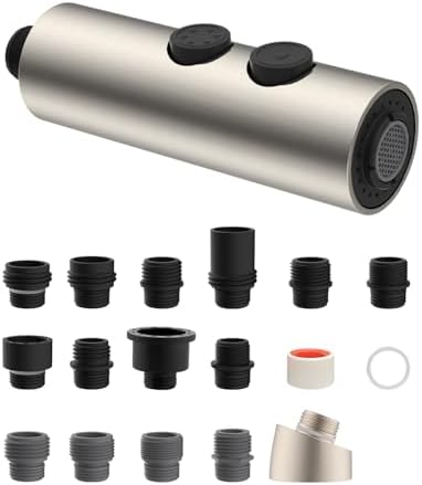Hibbent Stainless Steels Kitchen Faucet Head Replacement with 15 Adapters by Hibbent