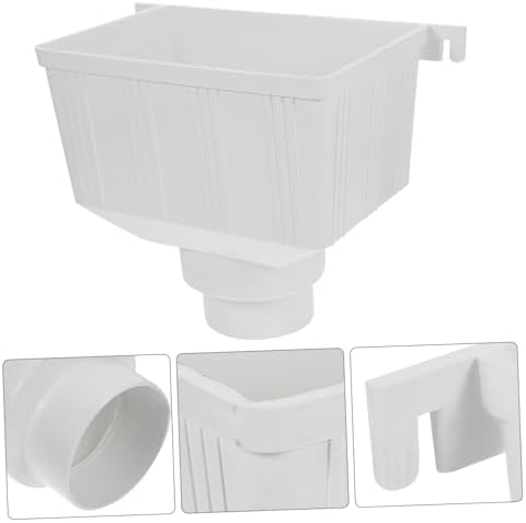PVC Rain Gutter Diverter for Barrel, White Plastic Downspout Adapter - Image 4