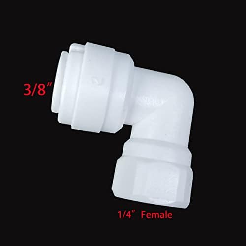 3/8" to 1/4" Female Quick Connector,Push to Connect Fitting Ball Valve,Tee,Straight Union,Eblow Union Tube,for RO Systems, Filter,Water Purifiers 20Pcs (L+S) - Image 3