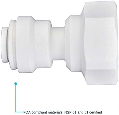 John Guest 1/4 OD x 1/4 NPTF Inch Female Adapter, Push to Connect Plastic Plumbing Fitting, PP450822WP - Image 6