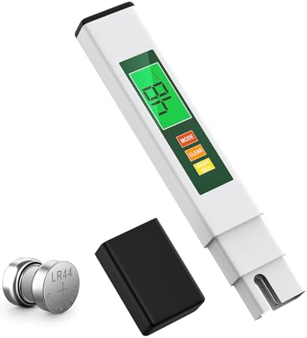 TDS Water Tester, 4 in 1 TDS Meter Digital Water Tester for Drinking Water, Professional 0-9990ppm PPM EC & Temp Water TDS Meter for Home & Travel Regular Water Quality Testing White & Green 6 in by Unknown