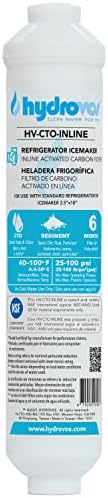 HYDROVOS Inline Water Filter for Ice Maker, Refrigerator, Dishwasher, Reverse Osmosis System, 1/4" FPT Threaded Connection, NSF Certified, Fitting Not Included by HYDROVOS