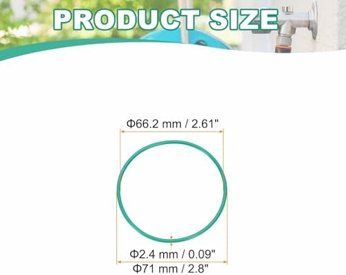 HARFINGTON 5 Pcs Fluorine Rubber O-Rings 71mm OD 66.2mm ID 2.4mm Width Round Sealing O Ring Seal Gasket for Industrial Engines Plumbing Faucet Hose Automotive - Image 2