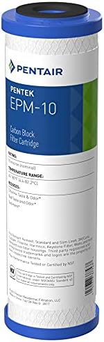 Pentair Pentek EPM-10 Carbon Block Water Filter, 10" x 2.5", Chlorine Taste & Odor Reduction, 10 Micron Sediment Filtration, 3,000 Gallon Capacity by PENTAIRPENTEK