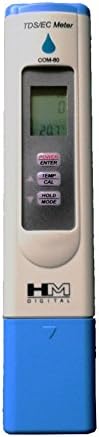HM Digital COM-80 Electrical Conductivity (EC) and Total Dissolved Solids Hydro Tester, 0-5000 ppm TDS Range, 1 ppm Resolution, +/- 2% Readout Accuracy by HM+Digital