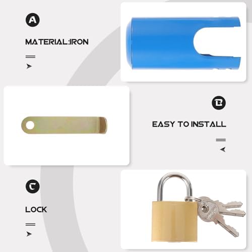 Outdoor Faucet Lock Cover with Keys, Blue Metal Water Tap Protector - Image 4