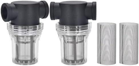 2 Pcs Water Filter, Twist-On Pipe Strainer, Nylon PA66 cover, PC bowl with 40 and 100 Mesh 304 Stainless Screen (3/4'' female) by VOYA