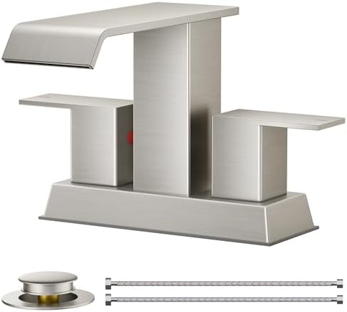 FORIOUS Bathroom Faucets 3 Hole for 4 Inch Centerset Sink Brushed Nickel by FORIOUS
