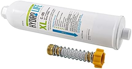Hydro Life Camco 52702 Hydroponics C-85 XL Inline Hose Filter with Flexible Hose Protector - Promotes Healthy Plant Growth - Reduces Chlorine and Other Contaminants, White by Hydro+Life