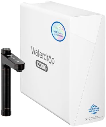 Waterdrop X12Alkaline Mineral Reverse Osmosis System 1200 GPD Bronze Faucet by Waterdrop