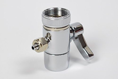 Kitchen Bathroom Sink Faucet Water Filter Diverter Valve for Push on 1/4 inch Tubing Replacement Part Adapter with M22 X M24 Connector, Polished Chrome - Image 4