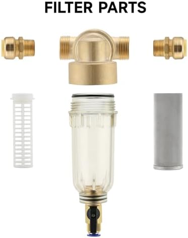 360° Mountable Spin Down Sediment Water Filter, Pre-Filter for Whole House, Contains Two 3/4" Push-to-Connect Fittings, Rated at 50 Micron,with an Extra 100 Micron Filter Element - Image 3