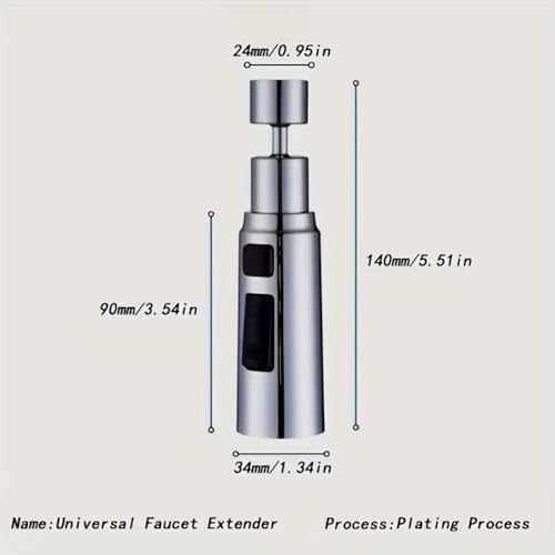 1pc Kitchen Faucet Washing Spout Booster Bathroom 3 Modes Extender Adapter Washbasin Sprayer Filter Nozzle,Sliver,1 PC - Image 2