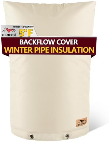 Backflow Preventer Insulation Cover - Water Pipe Insulation Sprinkler Cover for Outside - Insulated Backflow Cover Pouch for Irrigation Back Flow Valve in Winter or Sun Exposure (24" W x 36" H, Sand) by DEMEDO
