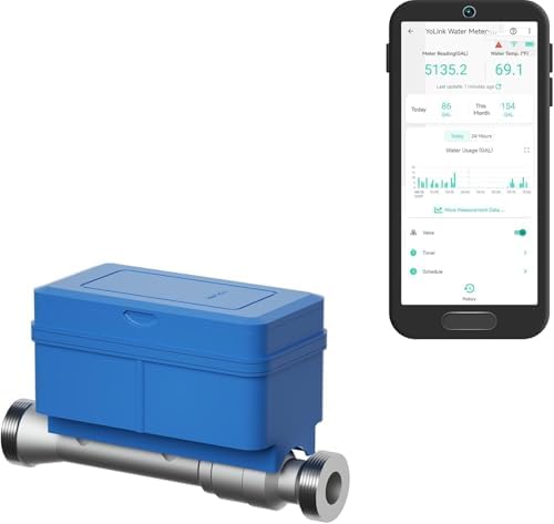 YoLink FlowSmart All-in-One Ultrasonic Water Meter, 0.5“, YS5018 by YoLink