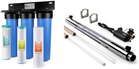 iSpring Whole House Water Filter System, Reduces Sediment, Iron, Hydrogen Sulfide & UVF55FS Whole House UV Water Filter with Smart Flow Sensor Switch, 55W, 12 GPM by Unknown